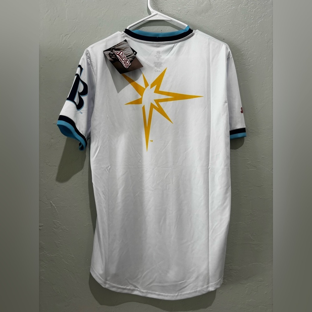 Stitches Tampa Bay Rays MLB Baseball Jersey M White Officially Licensed - Picture 5 of 5